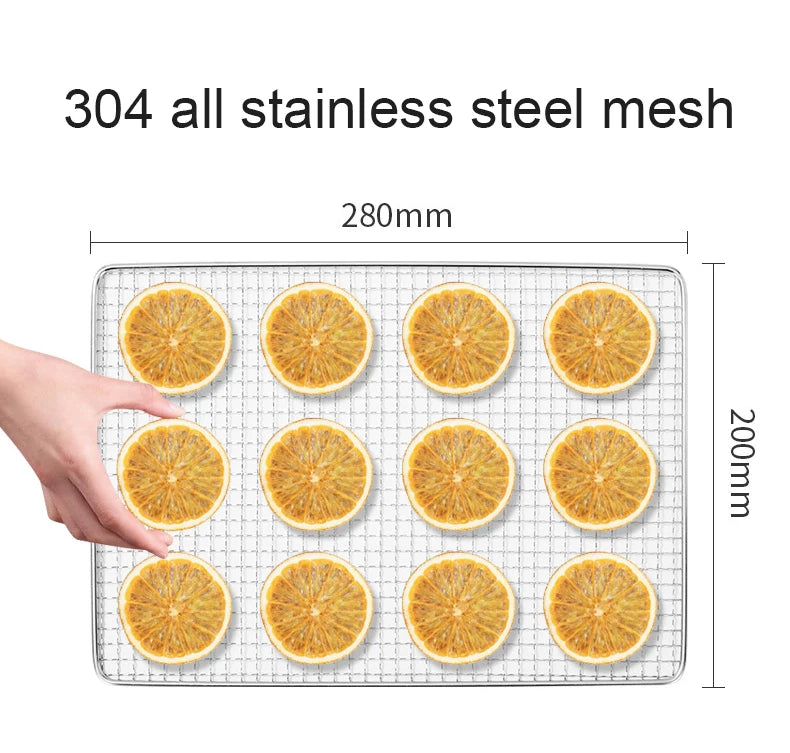 6/8 Layers Stainless Steel Food Dehydrator Digital Temperature Control Fruits Vegetables Air Drying Machine Snacks Meat Dryer EU