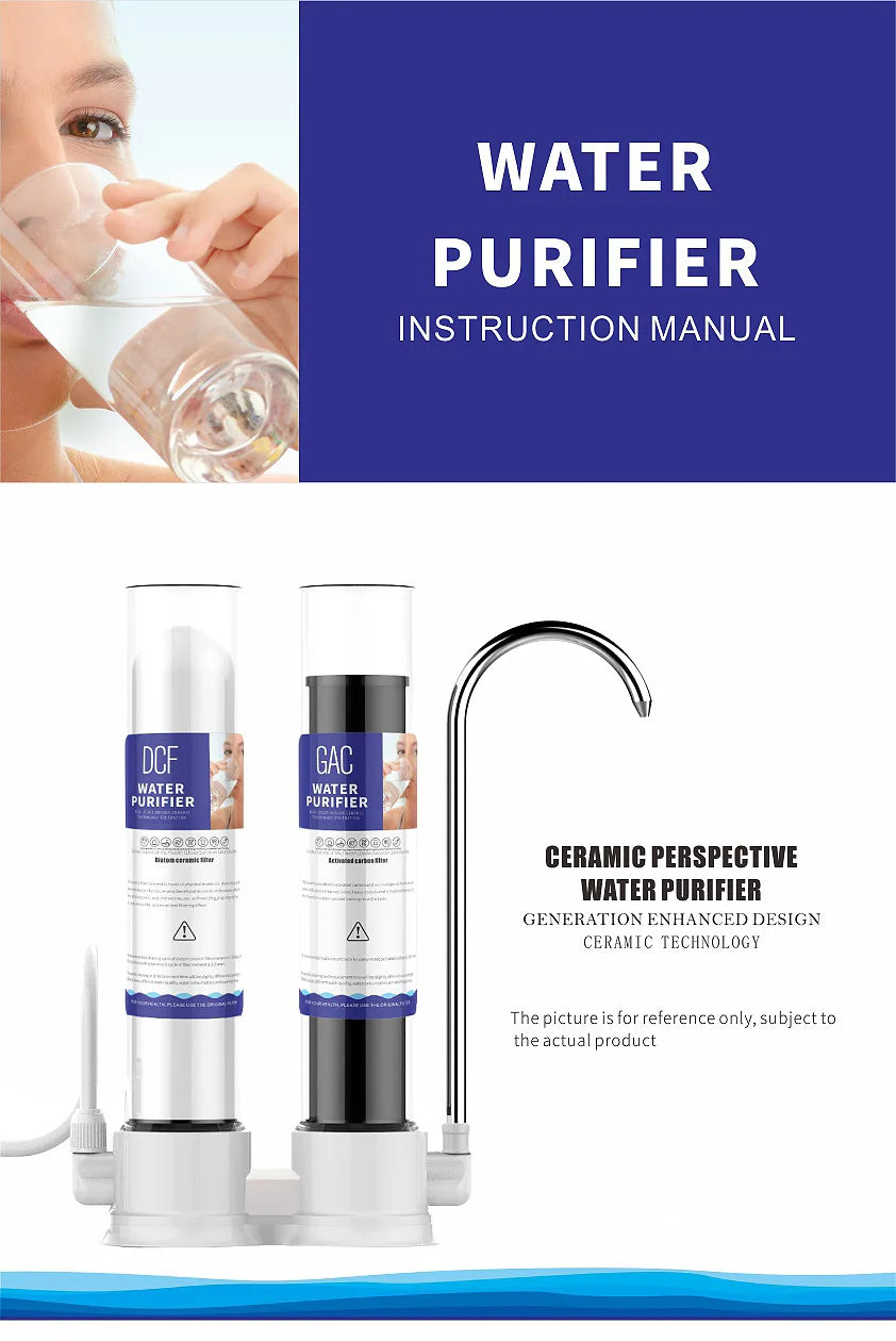 English Version of Water Purifier Household Kitchen Transparent Ceramics Filter Tap Water