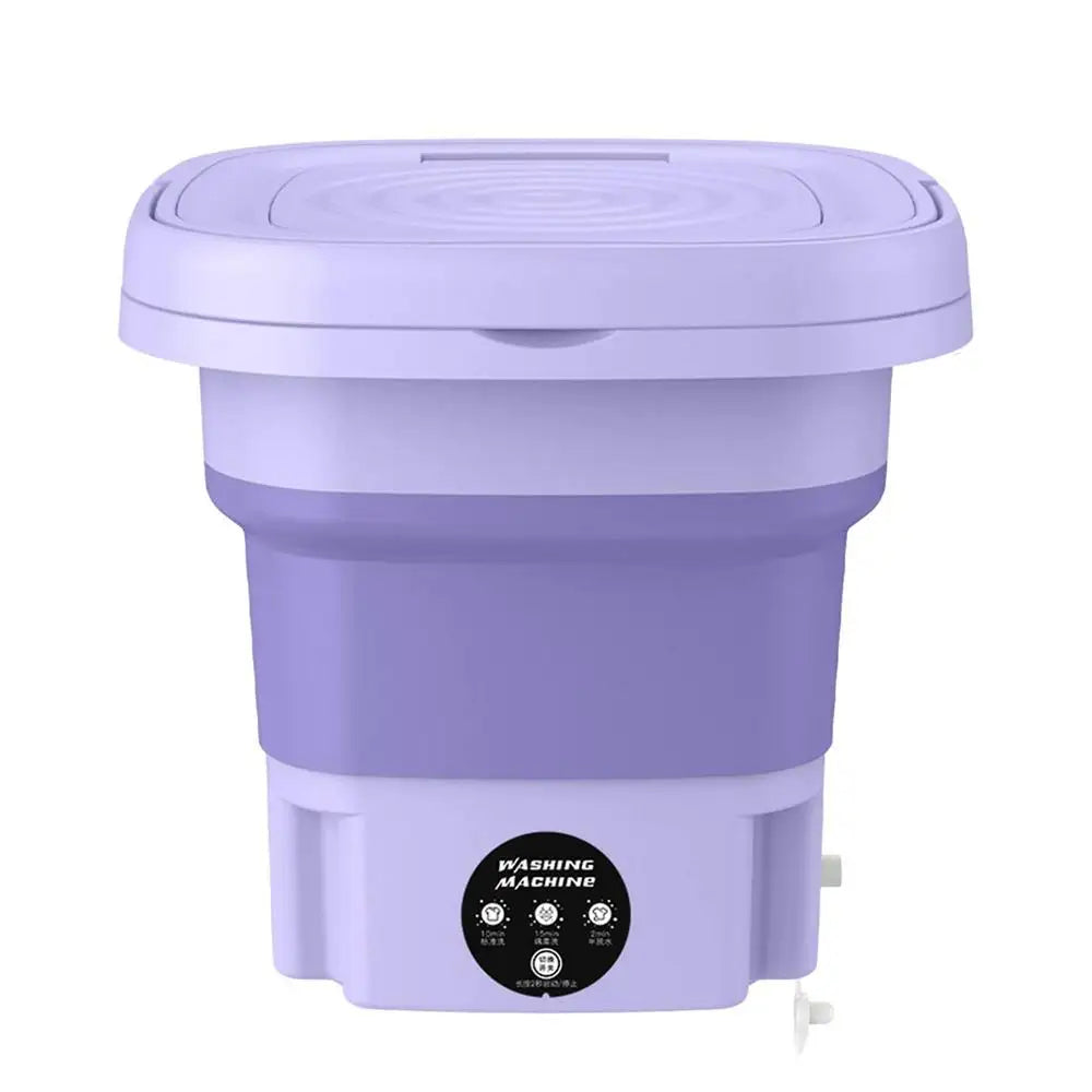 8L Household Small Folding Washing Machine Student Dormitory Underwear Sock Mini Washing Machine Portable Washing Bucket EU PLUG