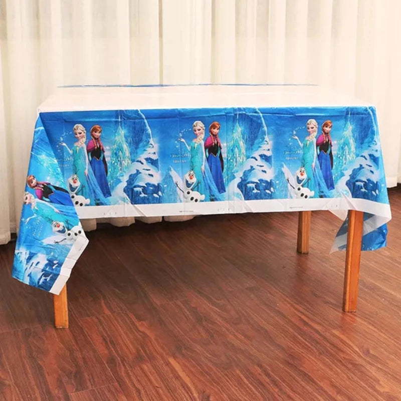Disney Snow Queen Birthday Disposable Cutlery Cartoon Frozen Anna Elsa Party Decoration Kid Plate Cup Party Supplies Baby Shower