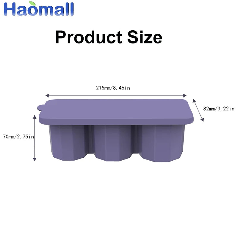 New Ice Cube Tray For Stanley Silicone Ice Cube Maker With Lid For Making 3 Hollow Cylinder Ice Cube Molds Kitchen Tools