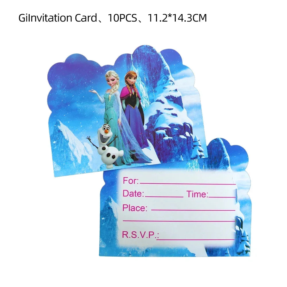 Disney Frozen Love Elsa Anna Birthday Party Gift Bag Triangle Flag Paper Hat Disposable Tableware Supplies