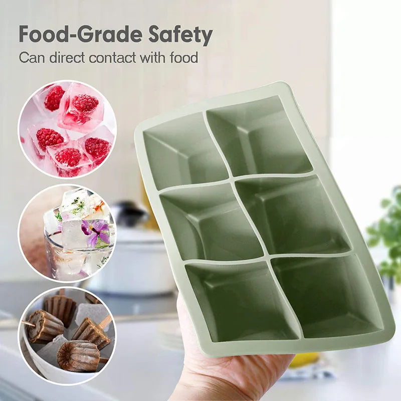 Silicone Ice Cube Trays Large Size Flexible Ice Ball Maker Molds with Leak Proof Removable Lid BPA Free for Cocktail Whiskey