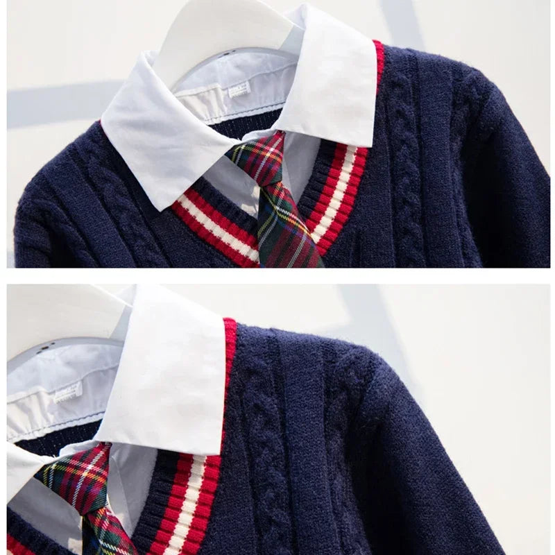 2024 Kids Clothes Autumn for Girls School Uniform Twinset Kids School Look Girl Clothes Junior Girl Clothing School Clothes