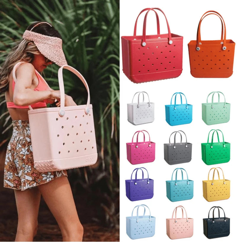 Cave Pet Bag Waterproof Handbag EVA Beach Basket Picnic Tote Bag For Women Holes Pouch Shopping Shoulder Boggs Bag Home Storage