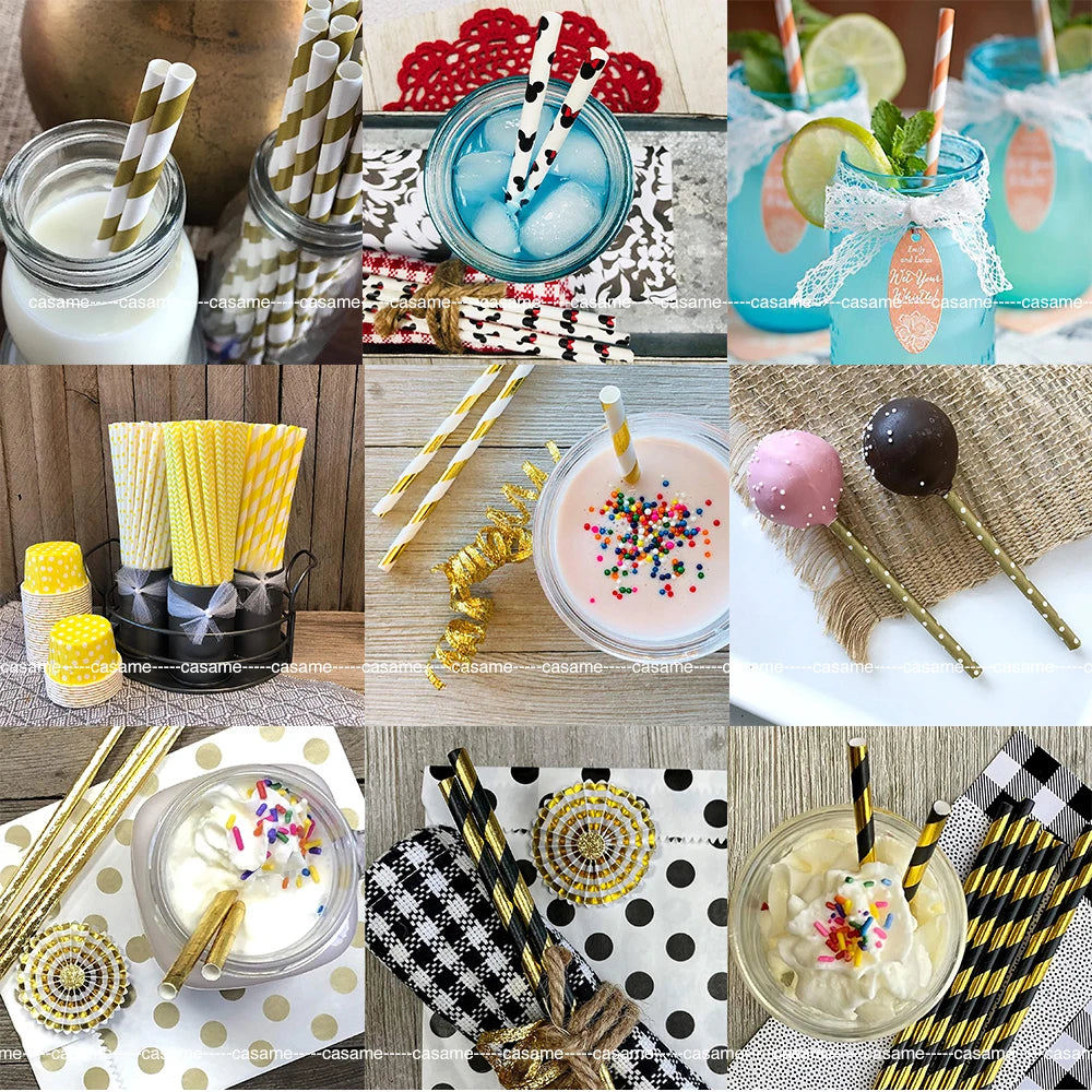 25 pcs lridescent Straws carnaval Party Wedding Decoration Kids Birthday Baby Shower Christmas Frozen Supplies party