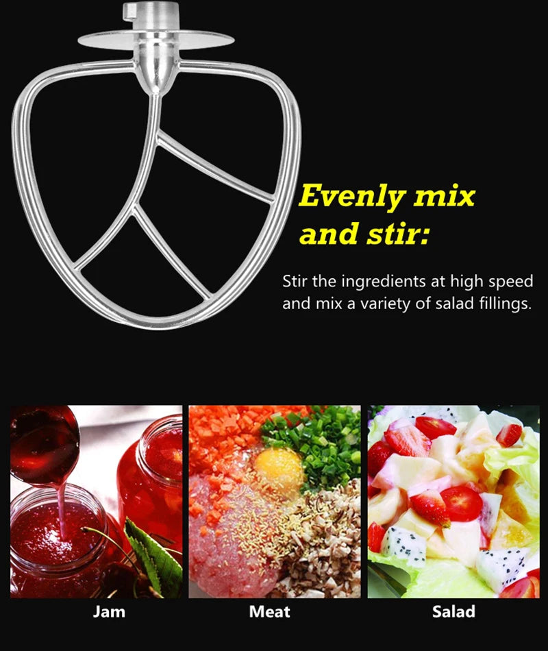 Stainless Steel Bread Dough Mixer Automatic Flour Eggs Mixing Kneading Machine