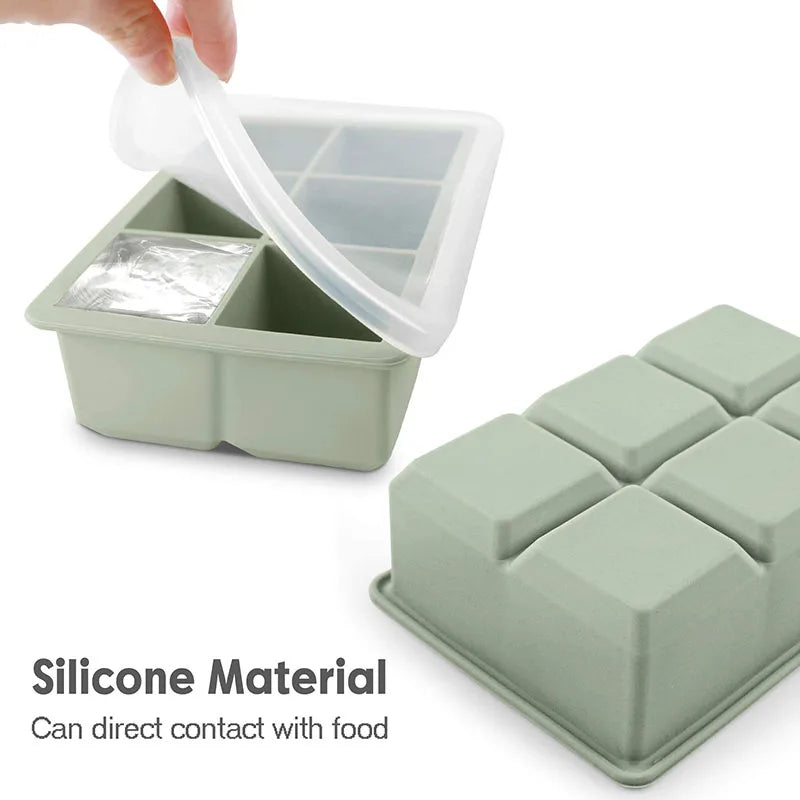 Silicone Ice Cube Trays Large Size Flexible Ice Ball Maker Molds with Leak Proof Removable Lid BPA Free for Cocktail Whiskey