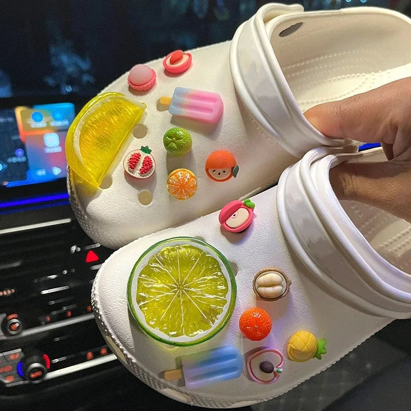 2024 Fresh Lemon Shoe Charms Designer DIY Cute Shoes Party Decaration Accessories for JIBS Clogs Kid Boy Women Girls Gifts