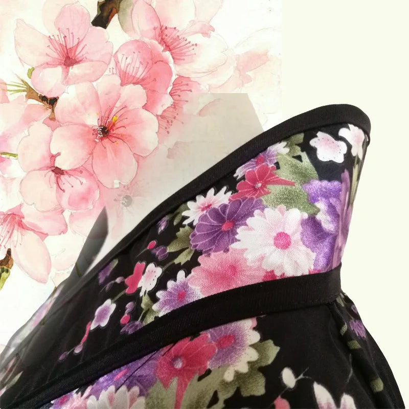 1 Set Women Sexy Kimono Japanese Style Robe Lolita Maid Dress Party Yukata Dance JP Anime Cosplay Costumes Vintage Yukata Dress