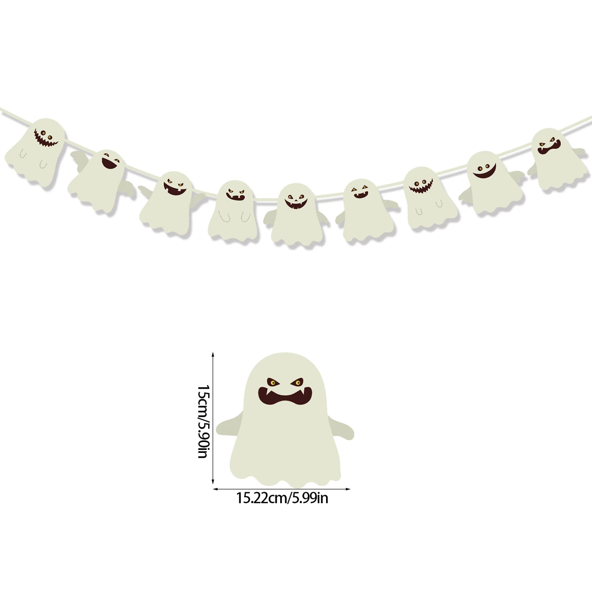 2024 Happy Halloween Banner Horror Pumpkin Witch Spider Skull Garland Flags For Halloween Home Haunted House hanging ornaments