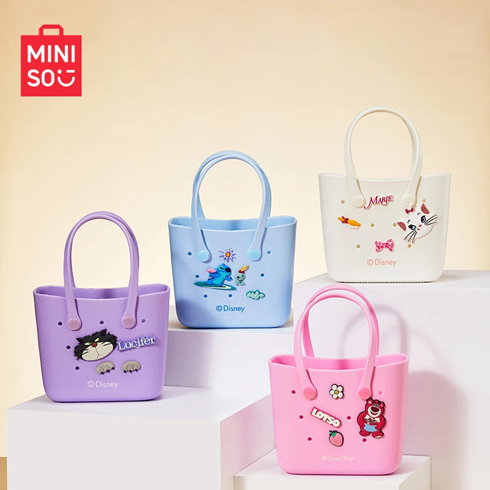 Disney Anime Stitch Lotso Lucifer Marie Cat Lunch Box Bento Bag Cartoon Cute Handbag Portable Large Capacity Storage Bags