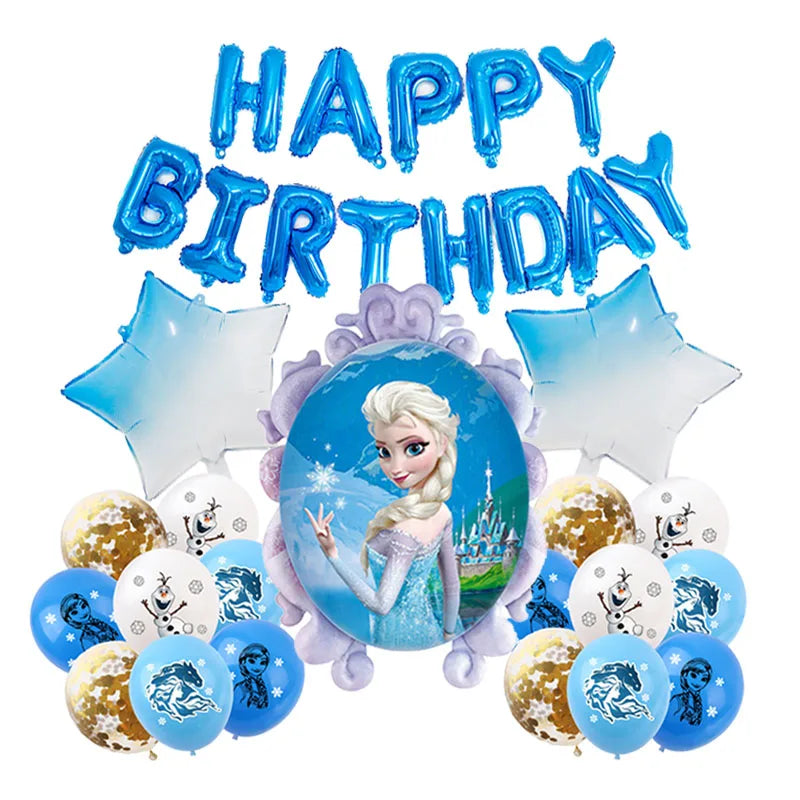1Set Disney Frozen Elsa Anna Cartoon Number Foil Balloons Birthday Baby Shower Party Decoration Children's Gifts Globos Supplies