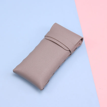 Soft Leather Bag Portable Storage Myopia Glasses