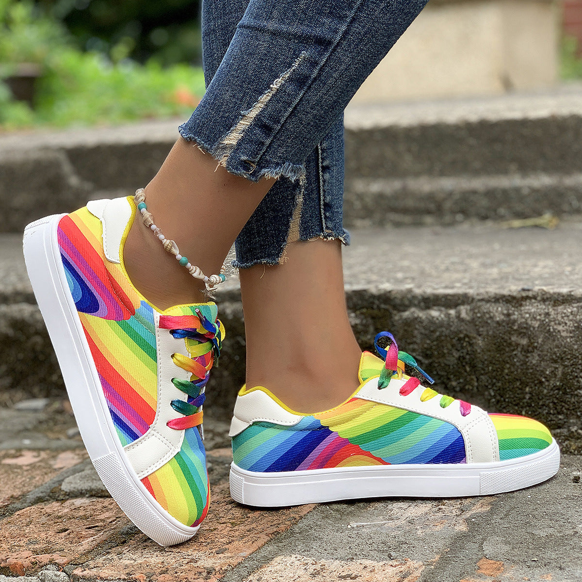 Street Fashion Casual Versatile Ladies Gradient Sports Shoes