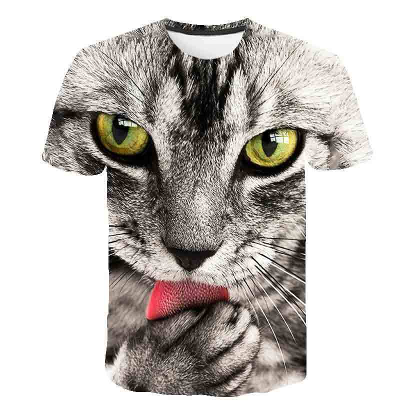 Summer Kids Korean Kitty Print Short Sleeve