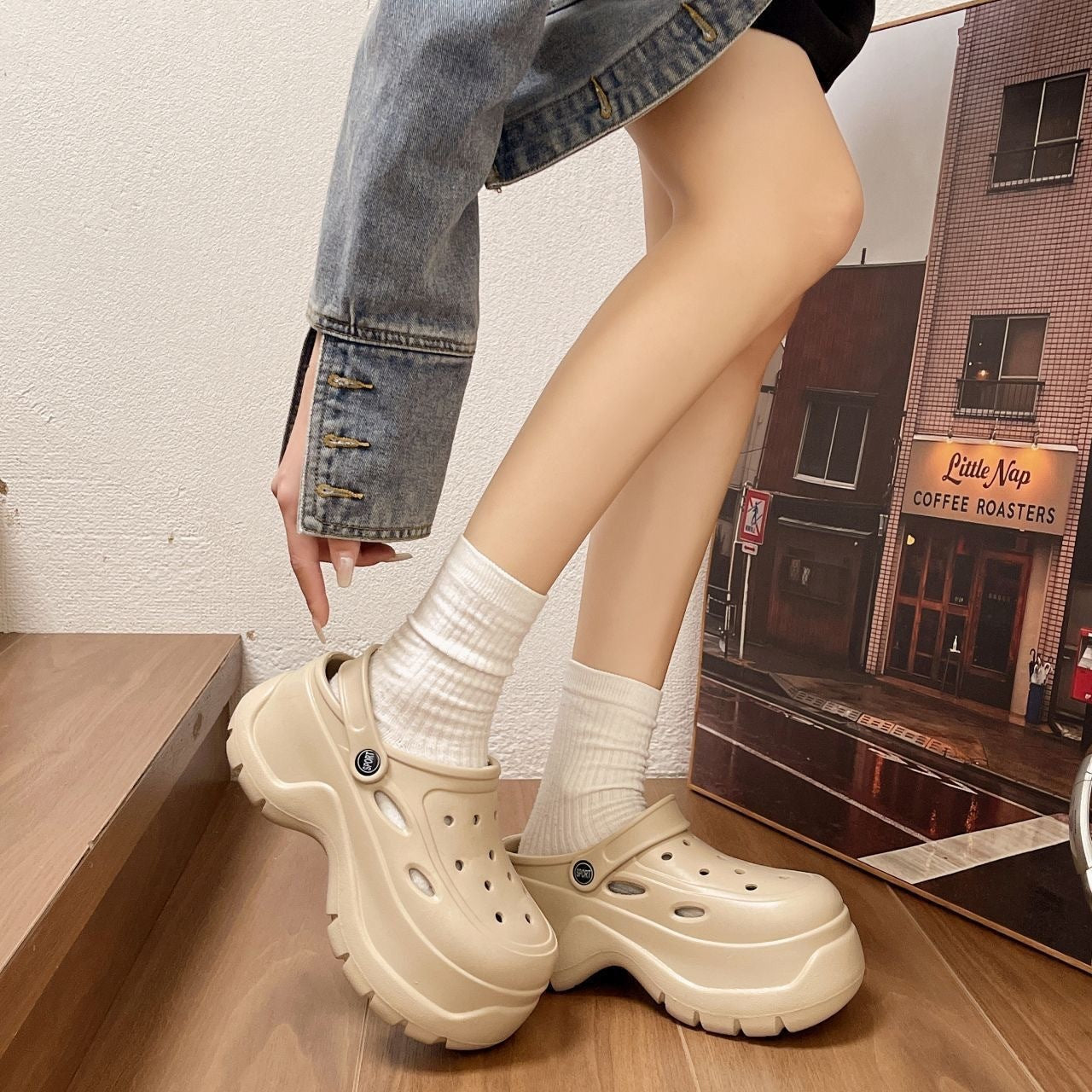Outdoor Wear Platform Coros Shoes Height Increasing Beach Toe Cap Eva Sandals