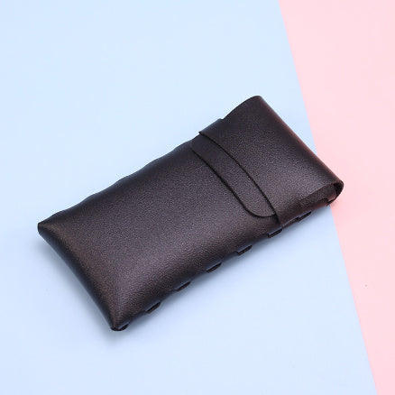 Soft Leather Bag Portable Storage Myopia Glasses