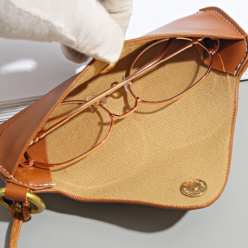 Soft Leather Bag Portable Storage Myopia Glasses